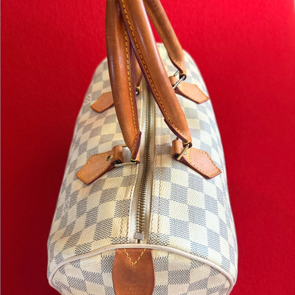 Louis Vuitton Damier Azur Canvas Satchel with Vachetta Leather Handles - Picture 3 of 14